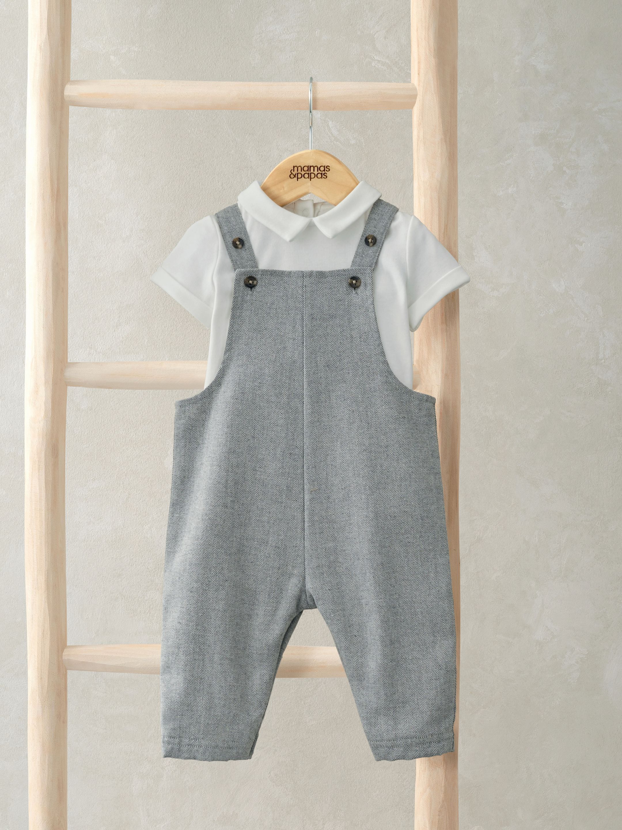 Bodysuit & Dungaree Baby Gift Set with Socks & Bear Comforter image number 3